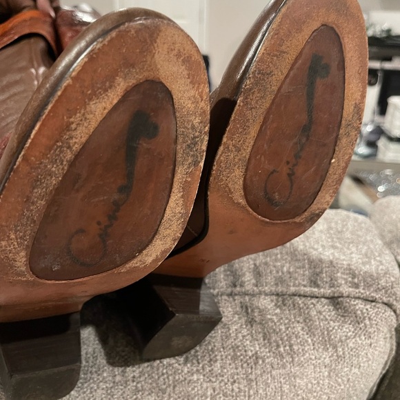 Brown Leather Heeled Boots riding boots cowboy - Picture 4 of 9